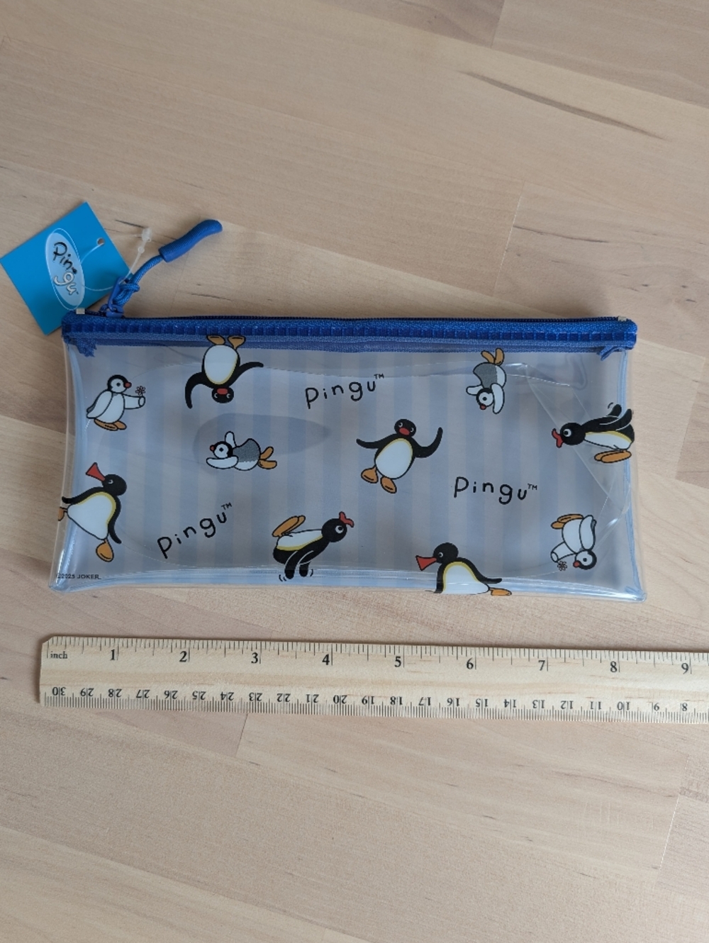 Pingu Clear Penguin Zip Pouch - Nwt New With Tag